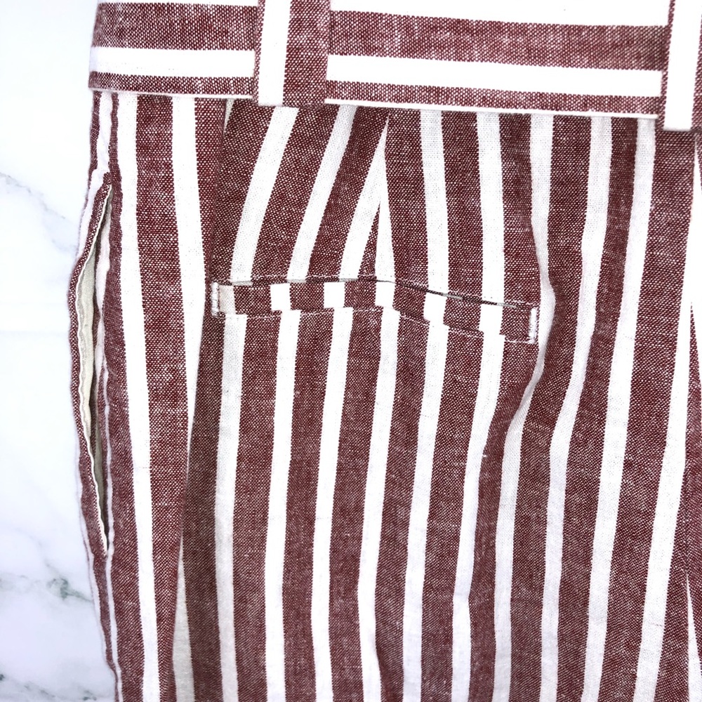 Boden Rust and White Striped Sleeveless Jumpsuit - Picture 8 of 10